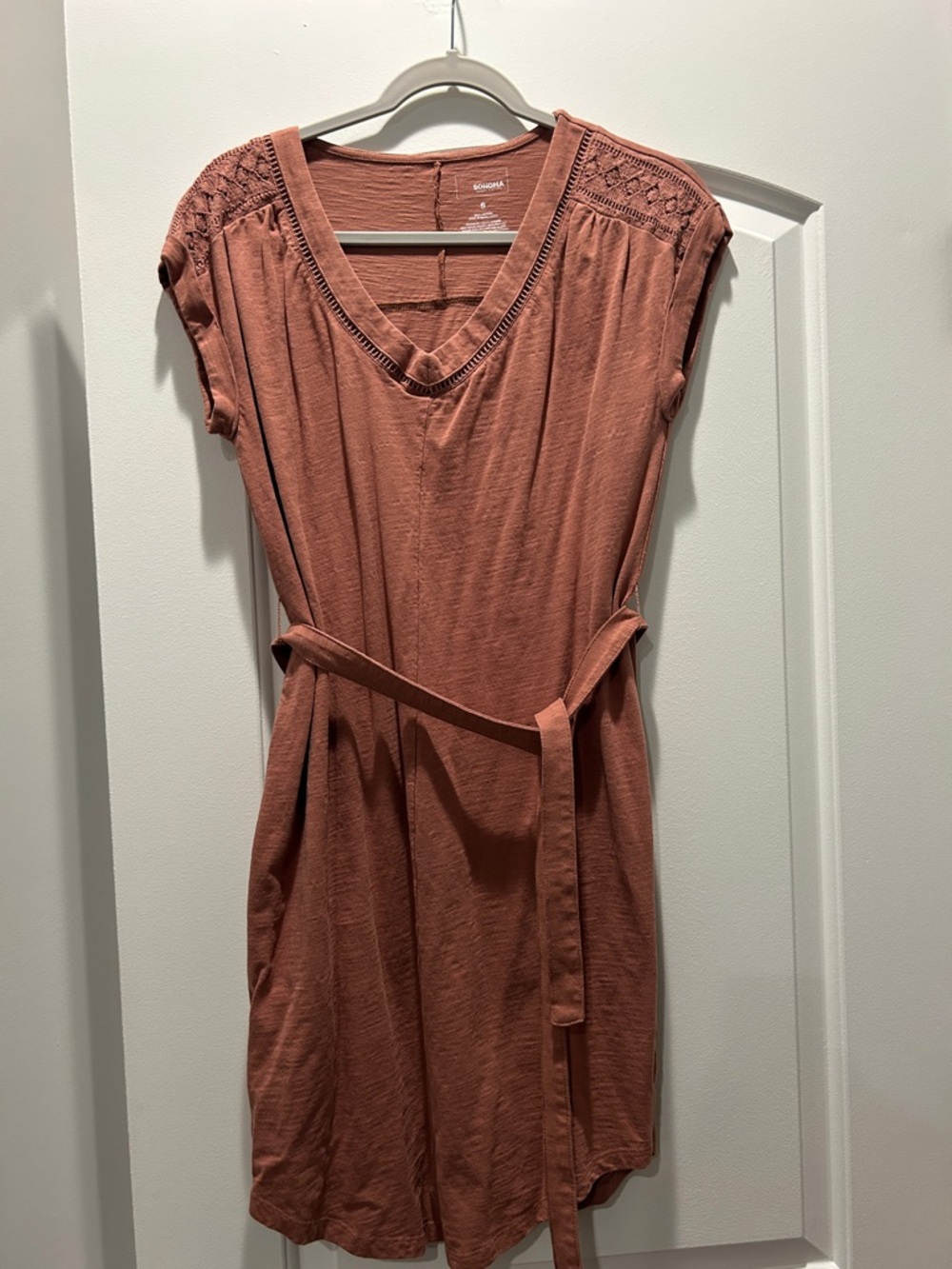 SONOMA Rust Crewneck Tee shirt dress - Small